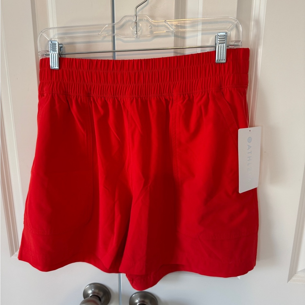 Athleta Wayfind Red Athletic Shorts